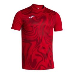 Koszulka Joma Lion II. Czerwone t-shirty sportowe męskie Joma, l, bez ramiączek, do piłki nożnej. Za 69.08 zł.
