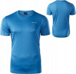 Koszulka szybkoschnąca dla mężczyzn Sibic. Niebieskie t-shirty sportowe męskie Hi-tec, m, z materiału, bez ramiączek, na fitness i siłownię. Za 68.05 zł.