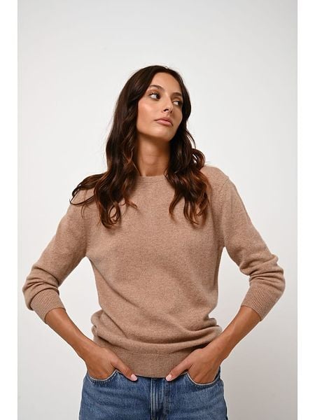 AUTHENTIC CASHMERE Kaszmirowy sweter "Estaris" w kolorze beżowym rozmiar: L. Brązowe swetry klasyczne damskie AUTHENTIC CASHMERE, l, z kaszmiru, bez kołnierzyka. Za 416.30 zł.