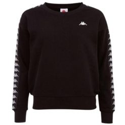 Bluza damska Kappa Janka. Czarne bluzy sportowe damskie Kappa, l, bez wzorów, z bawełny, bez ramiączek, długie, bez kaptura. Za 101.99 zł.