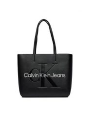 Calvin Klein Jeans Torebka Sculpted Shopper29 Mono K60K610276 Czarny. Czarne torebki klasyczne damskie Calvin Klein Jeans, bez wzorów, z jeansu, bez dodatków. Za 339.99 zł.