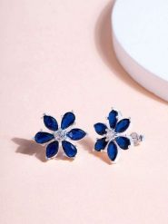 Heliophilia Srebrne kolczyki-wkrętki z cyrkoniami rozmiar: onesize. Niebieskie kolczyki damskie Heliophilia, z cyrkonią, srebrne. Za 105.45 zł.