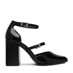 Czółenka JENNY. Czarne czółenka damskie Jenny, bez wzorów, bez obcasa. Za 149.99 zł.