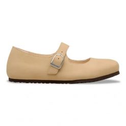 Birkenstock Santa Clarita LENB Pink Clay Baleriny damskie. Białe baleriny damskie Birkenstock, bez wzorów, z materiału, bez obcasa. Za 549.99 zł.