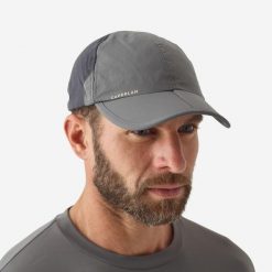 Czapka wędkarska z daszkiem Caperlan FC 500 F składana. Szare czapki męskie CAPERLAN, bez wzorów, z poliamidu. Za 54.99 zł.