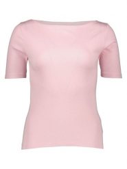 GAP Koszulka w kolorze jasnoróżowym rozmiar: L. Różowe bluzki damskie GAP, l, bez wzorów, z bawełny, bez kołnierzyka, bez ramiączek. Za 79.03 zł.