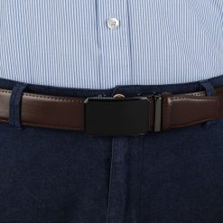 Pasek męski skórzany 3,5 cm klamra automatyczna Beltimore brązowy 03-547 : Kolory - brązowy, beżowy, Rozmiar pasków - r.105-120 cm. Brązowe paski męskie bez wzorów, ze skóry, wizytowe. Za 64.99 zł.