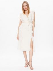 DKNY Sukienka koktajlowa DD2JD393 Écru Regular Fit. Sukienki damskie DKNY, bez wzorów, z syntetyku, wizytowe, bez kołnierzyka, bez ramiączek. Za 779.99 zł.