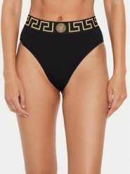 Versace Figi klasyczne z wysokim stanem AUD01050 1A10011 Czarny. Czarne figi damskie Versace, bez wzorów, z bawełny. Za 199.99 zł.