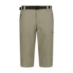 Spodnie trekkingowe Capri CMP. Zielone szorty męskie CMP, bez wzorów, z materiału. Za 212.00 zł.