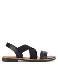 Lasocki Sandały WI16-DOROTHY-01 Czarny. Czarne sandały damskie Lasocki, bez wzorów, z materiału, bez obcasa, na płaskiej podeszwie. Za 129.99 zł.