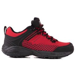 Buty trekkingowe damskie na grubej podeszwie DK czerwone. Czerwone obuwie trekkingowe damskie . Za 197.04 zł.