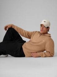 4F Sweter regular z wełną męski - beżowy M. Brązowe swetry męskie 4f, l, bez wzorów, z jeansu, bez kołnierzyka. Za 269.99 zł.