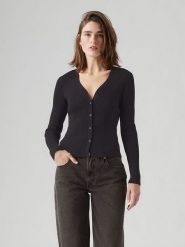 Levi's Kardigan w kolorze czarnym rozmiar: L. Czarne kardigany damskie Levi's, l, bez wzorów, ze splotem. Za 100.28 zł.