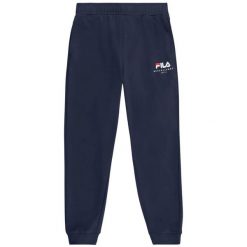 Spodnie do biegania Fila Valsera. Niebieskie spodnie sportowe damskie Fila, s, z dresówki, do biegania. Za 180.99 zł.