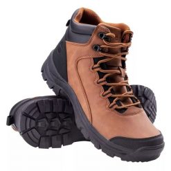 Buty Hi-Tec Renar Mid M 92800555275 brązowe. Brązowe buty trekkingowe męskie z gumy, bez zapięcia. Za 294.04 zł.