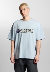Koszulka sportowa męska Prosto Plates z krótkim rękawem. Niebieskie t-shirty sportowe męskie Prosto., l, z bawełny, bez ramiączek. Za 114.99 zł.