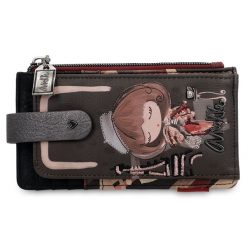 Brązowe Etui Na Karty Anekke Modny Portfel Damski. Brązowe portfele damskie Anekke, z aplikacjami, z materiału. Za 129.00 zł.