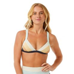 Góra od stroju kąpielowego Rip Curl Block Party Spliced Fixed Tri. Niebieskie bikini damskie RIPCURL, bez wzorów. Za 119.99 zł.