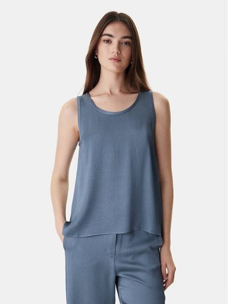 Marella Bluzka Emme by Marella Nembi 2615161011 Granatowy Regular Fit. Niebieskie bluzki damskie Marella, bez wzorów, z wiskozy, bez kołnierzyka, bez ramiączek. Za 275.99 zł.