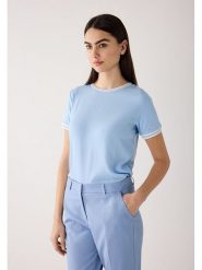 More & More Koszulka w kolorze błękitnym rozmiar: 46. Niebieskie t-shirty damskie MORE & MORE, bez wzorów, bez kołnierzyka. Za 130.99 zł.