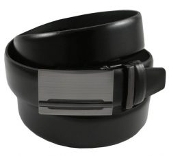 Elegancki Pasek Męski, Automat - VICTORIO - Skórzany - Czarny. Czarne paski męskie Alties, bez wzorów, ze skóry, eleganckie. Za 99.00 zł.