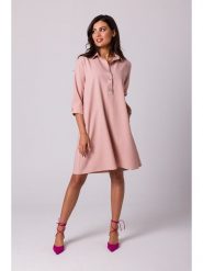 Be Wear Sukienka w kolorze jasnoróżowym rozmiar: S. Różowe sukienki damskie Be Wear, s, bez wzorów, bez kołnierzyka, bez ramiączek, midi, rozkloszowane. Za 175.26 zł.