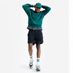 Bluza męska Elementals okrągły dekolt. Zielone bluzy bez kaptura męskie Decathlon, m, z bawełny. Za 169.99 zł.