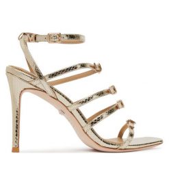 Sandały Marciano Guess. Żółte sandały damskie Marciano Guess, z aplikacjami, bez obcasa, na szpilce. Za 989.99 zł.