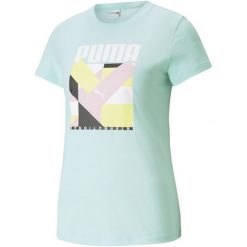 T-shirt z krótkim rękawem damski Puma INTL GRAPHIC. Niebieskie t-shirty damskie Puma, s, bez wzorów, bez kołnierzyka. W wyprzedaży za 78.95 zł.