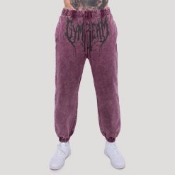 Spodnie męskie fitness oversize Raisin Abyss. Czerwone spodnie sportowe męskie GYMBEAM, z bawełny. Za 139.90 zł.