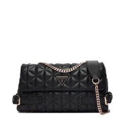 Torebka Guess. Czarne torebki klasyczne damskie Guess, z aplikacjami, wizytowe, bez kołnierzyka, bez ramiączek. Za 589.99 zł.