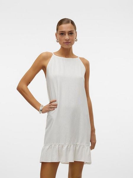 Vero Moda Sukienka "Mymilo" w kolorze białym rozmiar: L. Białe sukienki damskie Vero Moda, na imprezę, l, bez wzorów, z wiskozy, klasyczne, bez kołnierzyka, bez ramiączek, mini. Za 61.17 zł.
