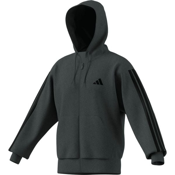 Bluza z kapturem z pełnym zamkiem błyskawicznym adidas Essentials 3-Stripes Flee. Czarne bluzy z kapturem męskie Adidas, na zimę, xl, z materiału. Za 305.60 zł.