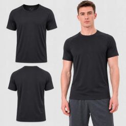 T-SHIRT MĘSKI 4F KOSZULKA TRENINGOWA SZYBKOSCHNĄCA. Niebieskie t-shirty męskie 4f, l, bez wzorów, z dresówki, bez kołnierzyka. Za 79.99 zł.