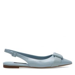 Baleriny GINO ROSSI. Niebieskie baleriny damskie Gino Rossi, bez wzorów, bez obcasa. Za 239.99 zł.