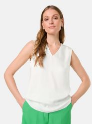 Gerry Weber Bluzka w kolorze kremowym rozmiar: 36. Brązowe bluzki damskie Gerry Weber, s, bez wzorów, z wiskozy, klasyczne, bez kołnierzyka, bez ramiączek. Za 96.83 zł.