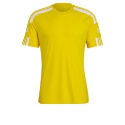 Koszulka treningowa męska adidas Squadra 21 Jersey Short Sleeve. Białe t-shirty sportowe męskie Adidas, m, z jersey, bez ramiączek, do piłki nożnej. W wyprzedaży za 59.00 zł.