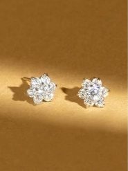 OR ÉCLAT Złote kolczyki-wkrętki "Le Messager Blanc" z cyrkoniami rozmiar: onesize. Szare kolczyki damskie Or Éclat, z cyrkonią, złote. Za 404.99 zł.