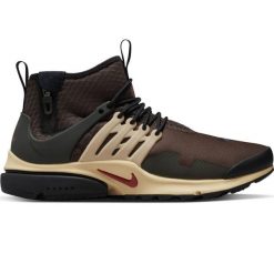Buty do chodzenia męskie Nike Air Presto Mid Utility sportowe. Brązowe buty sportowe na co dzień męskie Nike, bez zapięcia, trekkingowe. W wyprzedaży za 850.65 zł.