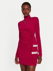 Simona Corsellini Sukienka koktajlowa A24CEAB053 Czerwony Slim Fit. Czerwone sukienki damskie SIMONA CORSELLINI, bez wzorów, z syntetyku, wizytowe, bez kołnierzyka, bez ramiączek. Za 749.99 zł.