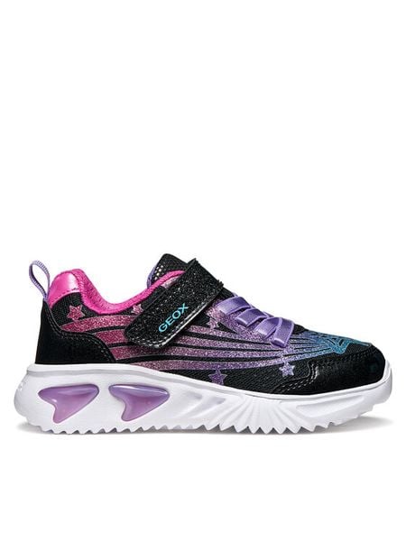 Geox Sneakersy J Assister J56E9B 0ASKN C0922 D Czarny. Czarne buty sportowe dziewczęce Geox, bez wzorów, z materiału, bez zapięcia. Za 189.99 zł.