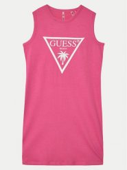 Guess Sukienka codzienna J4GK35JA914 Różowy Regular Fit. Czerwone sukienki dziewczęce Guess, z aplikacjami, z bawełny, bez ramiączek. Za 79.99 zł.