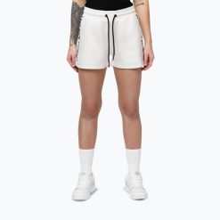 Spodenki damskie Pitbull Explory Tape. Białe spodenki sportowe damskie PITBULL, z aplikacjami, z bawełny. Za 159.99 zł.