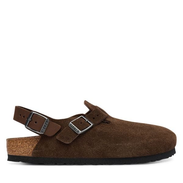 Sandały Birkenstock. Brązowe sandały damskie Birkenstock, bez wzorów, bez obcasa, na płaskiej podeszwie. Za 719.99 zł.