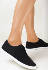 Czarne Tenisówki z Krótkim Sznurowaniem Madilinne. Czarne trampki i tenisówki damskie Born2be, bez wzorów, z jeansu. Za 44.99 zł.