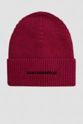 KARL LAGERFELD Różowa czapka K/essential Beanie. Czerwone czapki zimowe damskie Karl Lagerfeld. W wyprzedaży za 249.99 zł.