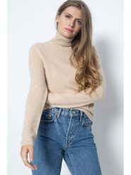 Perfect Cashmere Kaszmirowy golf w kolorze beżowym rozmiar: M. Brązowe golfy damskie Perfect Cashmere, m, bez wzorów, z kaszmiru, bez ramiączek. Za 408.95 zł.