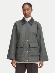 Marella Kurtka przejściowa Emme by Marella Rafia 2625026011 Zielony ciemny Regular Fit. Zielone kurtki damskie Marella, bez wzorów, z bawełny, bez kaptura. Za 1,229.00 zł.