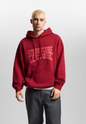 Bluza sportowa męska Prosto Street Couture z kapturem. Czerwone bluzy sportowe męskie Prosto., bez wzorów, z bawełny, klasyczne, bez kołnierzyka, bez ramiączek. Za 292.99 zł.